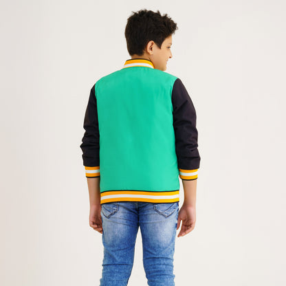 Boys Green & Black Bomber