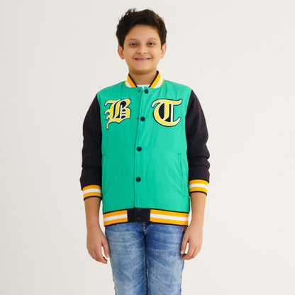 Boys Green & Black Bomber