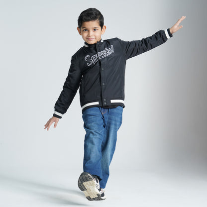 Boys Bomber Black Jacket