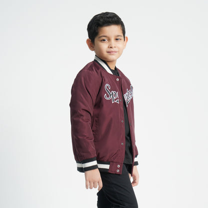 Boys Bomber Maroon Jacket
