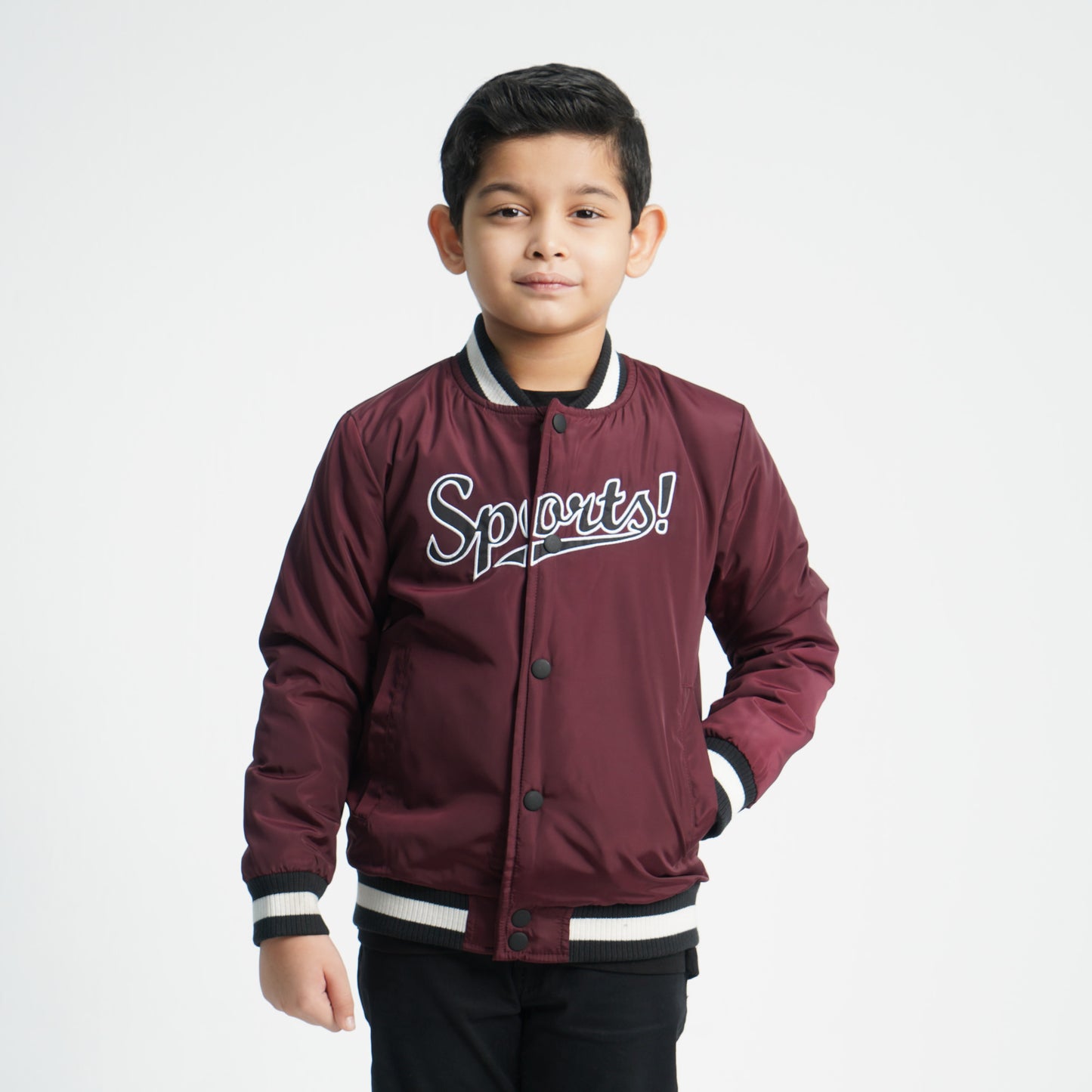 Boys Bomber Maroon Jacket