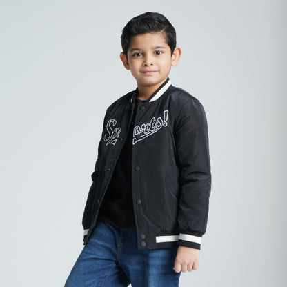 Boys Bomber Black Jacket