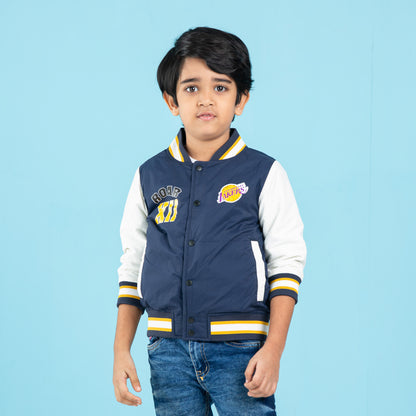 Baby Boys Bomber- Navy/White