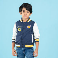 Load image into Gallery viewer, BABY BOYS BOMBER- NAVY/WHITE
