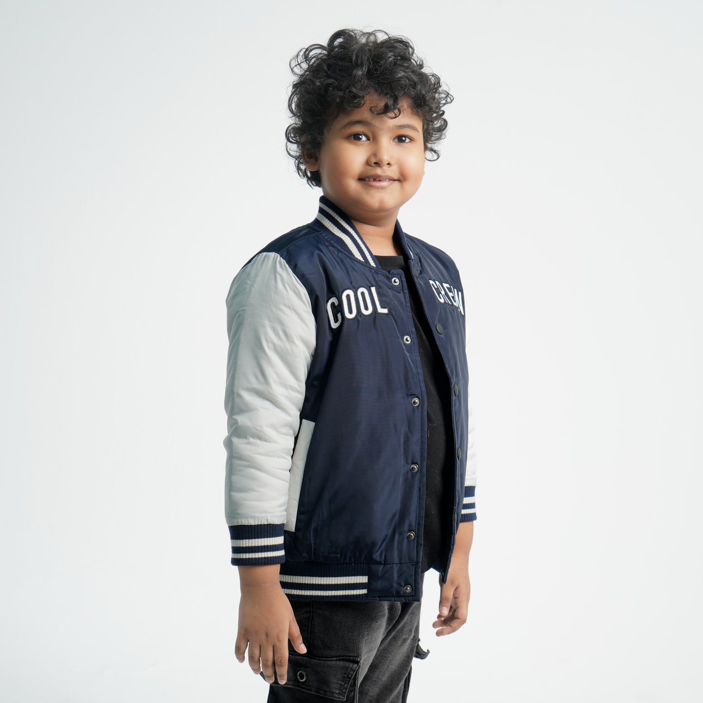 Baby Boys Navy & Off White  Bomber Jacket