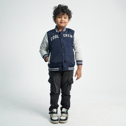 Baby Boys Navy & Off White  Bomber Jacket