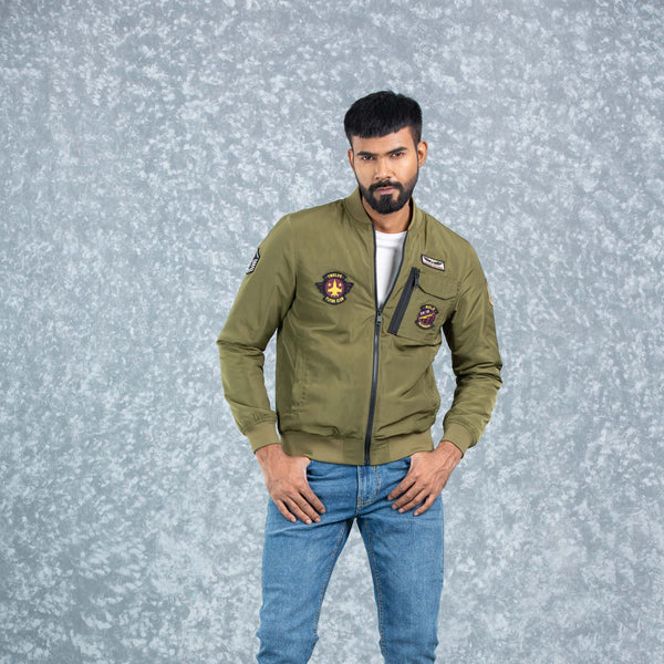 MENS BOMBER- OLIVE