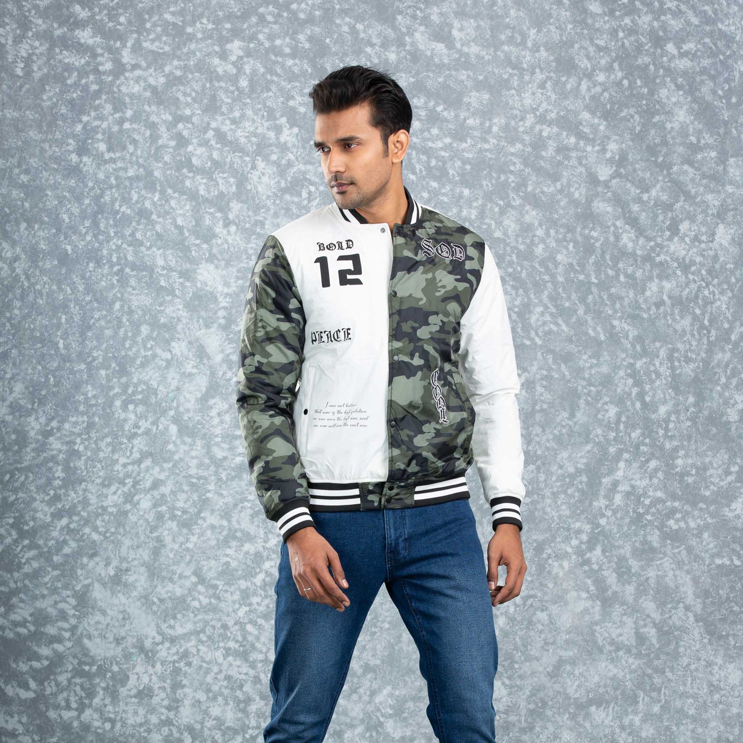 Mens Bomber-Aop/White