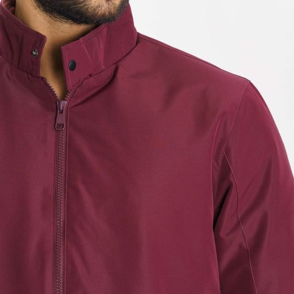 Men's Maroon Bomber Jacket