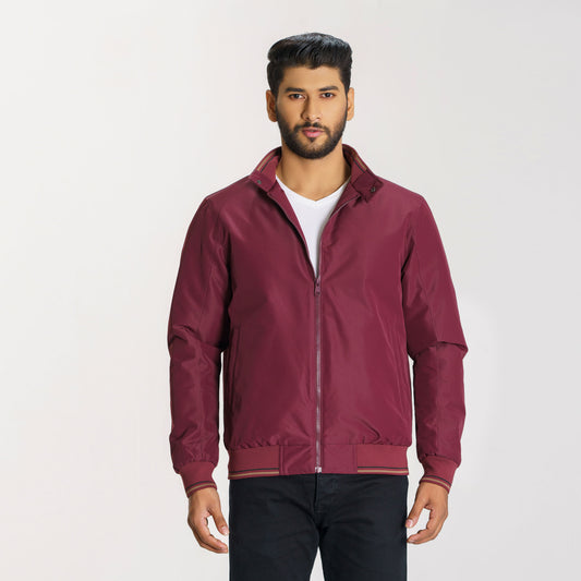 Mens Maroon Bomber Jacket