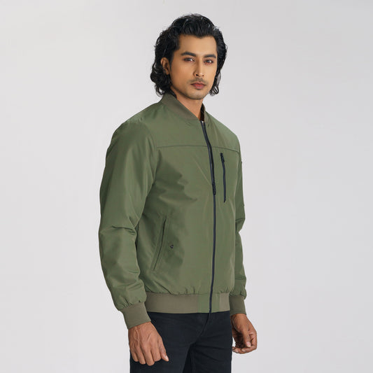 Mens Olive Bomber Jacket