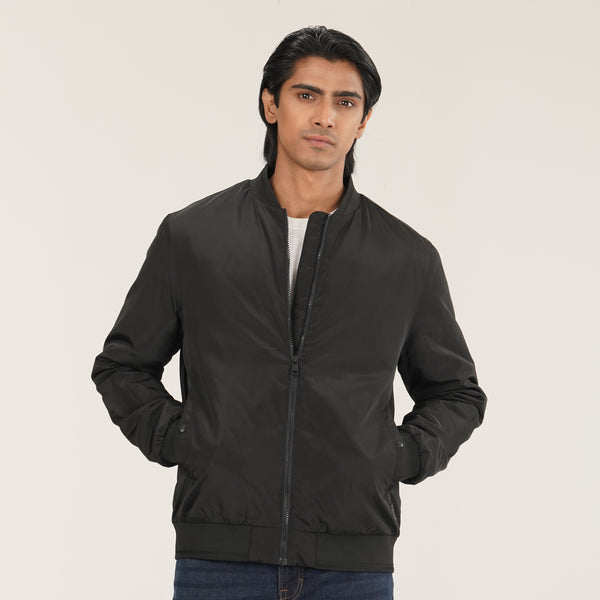 Mens Black Bomber Jacket