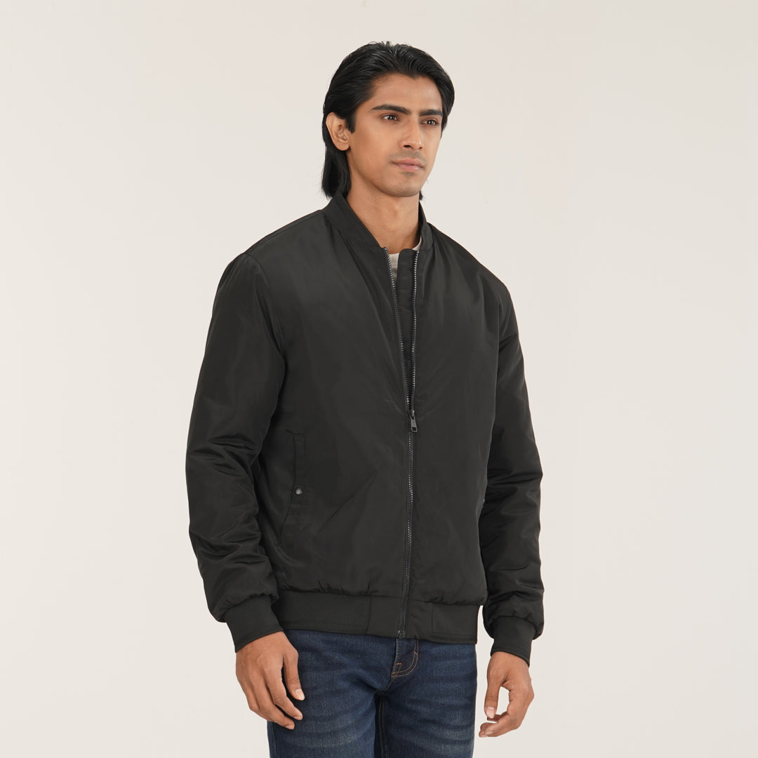 Mens Black Bomber Jacket