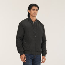 Load image into Gallery viewer, Mens Black Bomber Jacket
