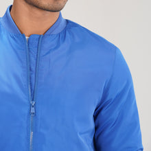 Load image into Gallery viewer, Mens Blue Bomber Jacket
