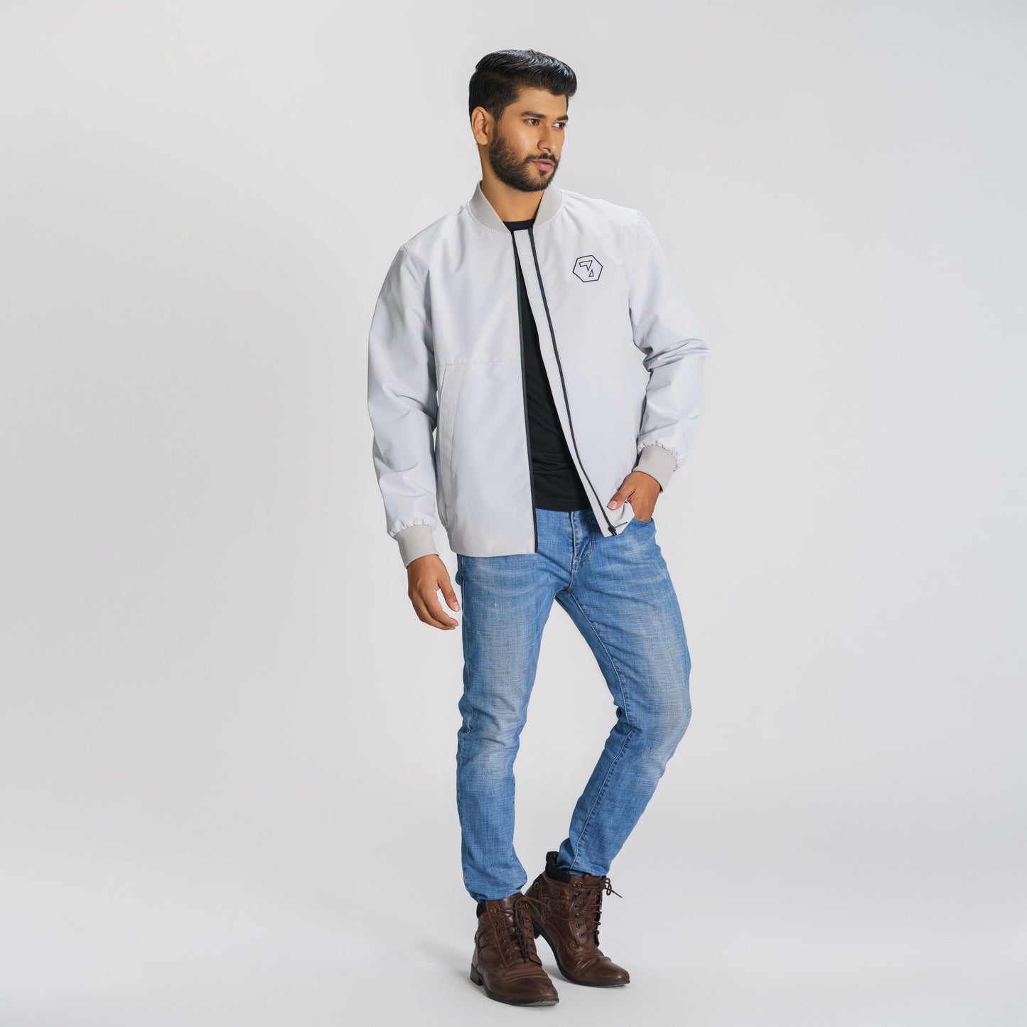 Mens Bomber Grey