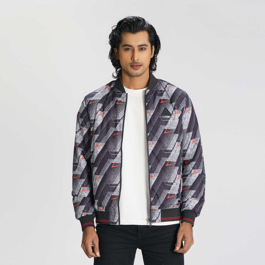 Mens Black & Red Bomber