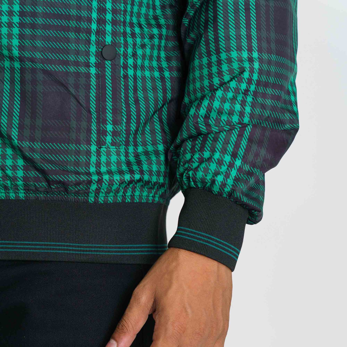 Mens Green Check Bomber