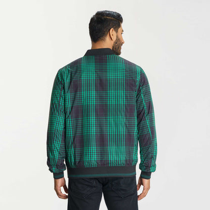 Mens Green Check Bomber