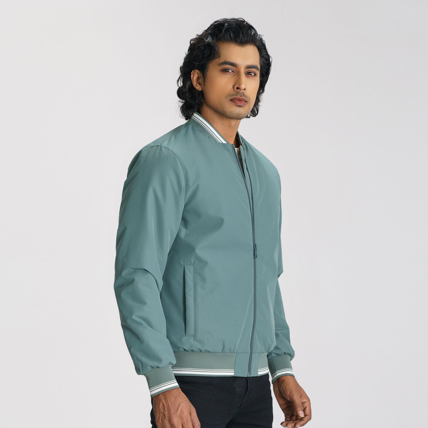 Mens Green Bomber Jacket