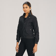 Load image into Gallery viewer, Womens Black Solid Bomber
