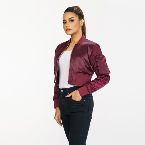 Womens Cropped Port Royale Bomber Jacket