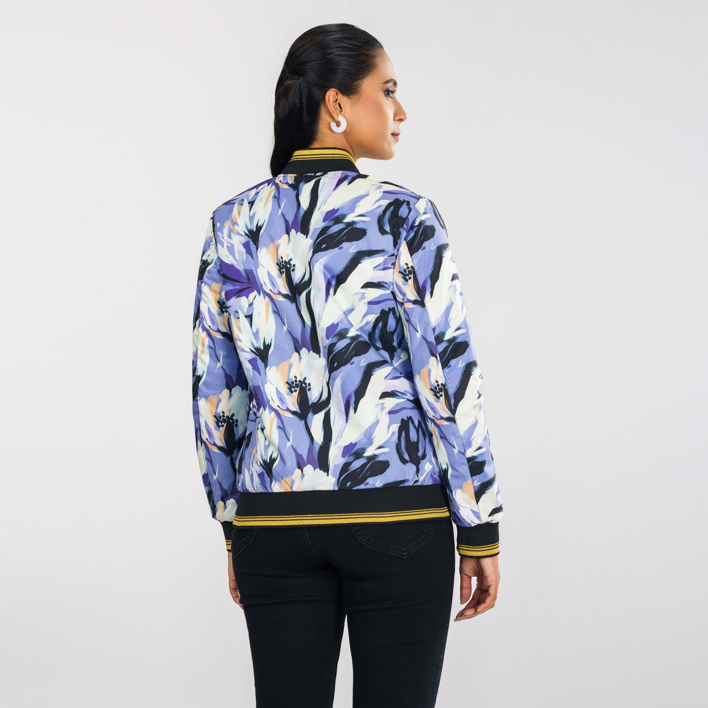 Womens Purple Reversible Bomber Jacket
