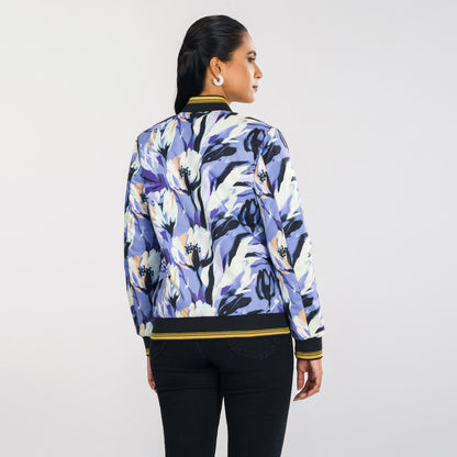Womens Purple Reversible Bomber Jacket