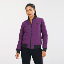 Load image into Gallery viewer, Womens Purple Reversible Bomber Jacket
