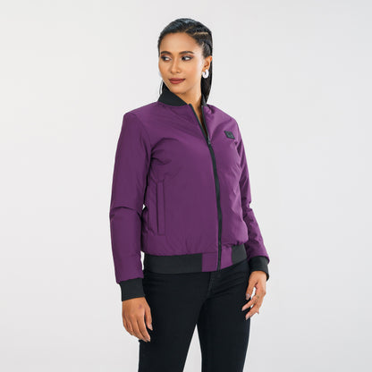 Womens Purple Reversible Bomber Jacket