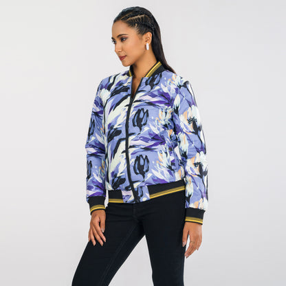 Womens Purple Reversible Bomber Jacket