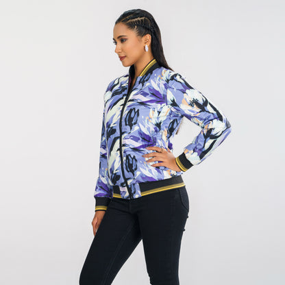 Womens Purple Reversible Bomber Jacket