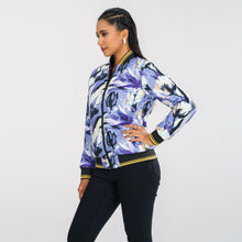 Load image into Gallery viewer, Womens Purple Reversible Bomber Jacket
