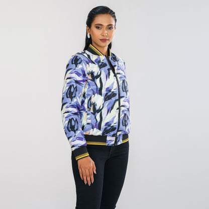Womens Purple Reversible Bomber Jacket