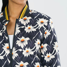 Load image into Gallery viewer, Womens Black Reversible Bomber Jacket
