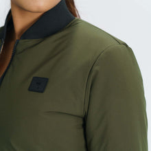 Load image into Gallery viewer, Womens Olive Reversible Bomber Jacket
