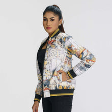 Load image into Gallery viewer, Womens Olive Reversible Bomber Jacket
