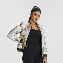 Load image into Gallery viewer, Womens Olive Reversible Bomber Jacket
