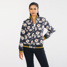 Load image into Gallery viewer, Womens Black Reversible Bomber Jacket
