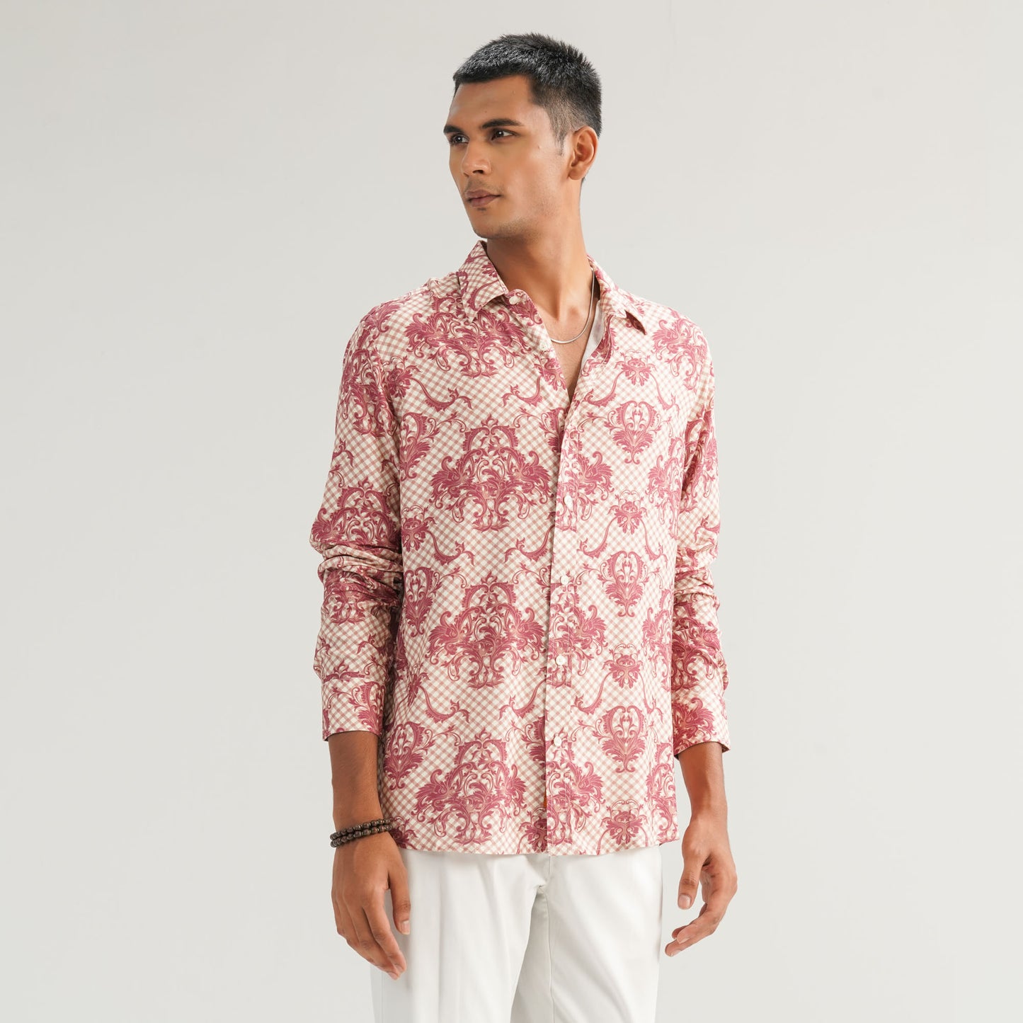 Mens Cream Casual Shirt