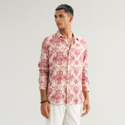 Mens Cream Casual Shirt