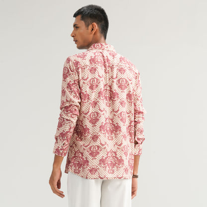 Mens Cream Casual Shirt