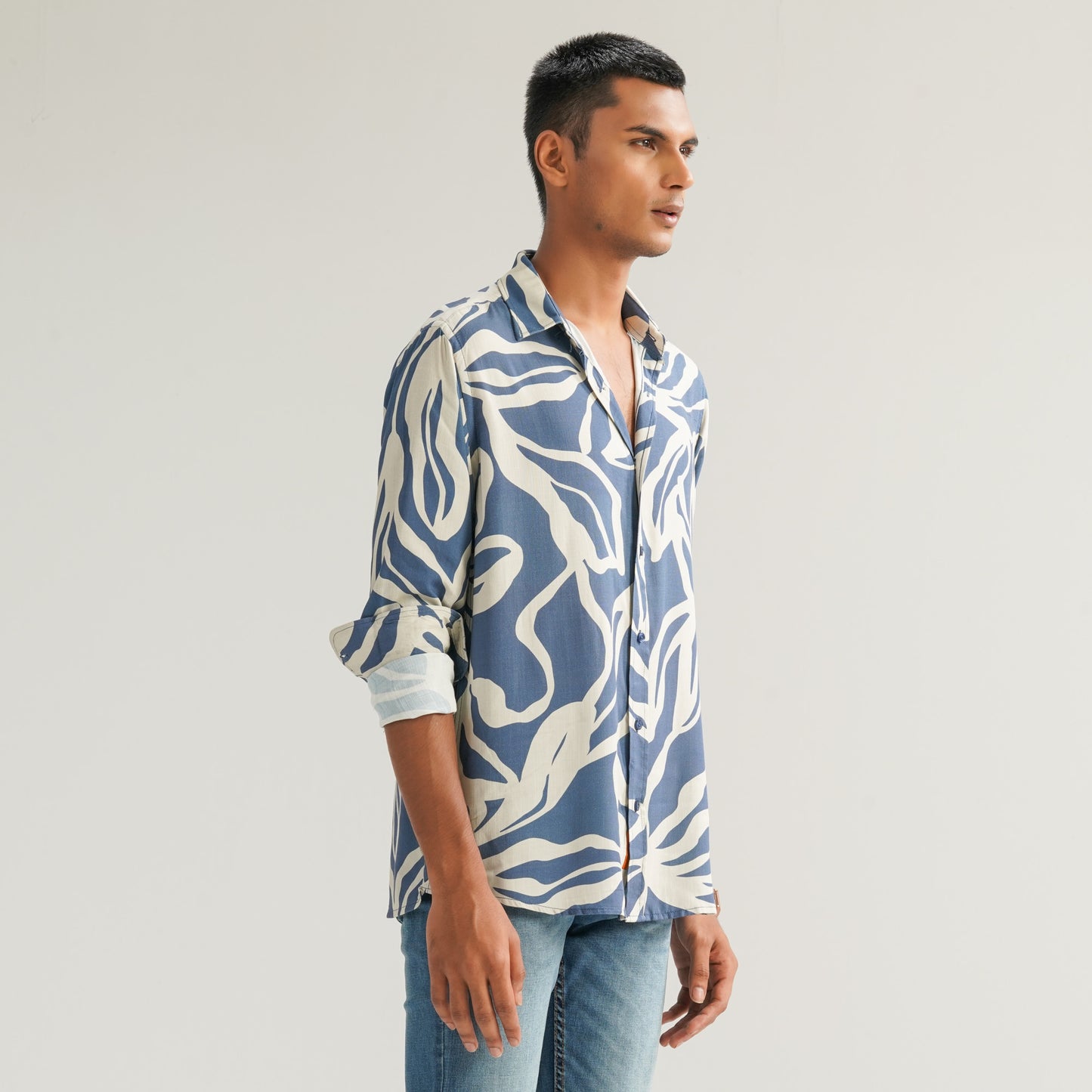 Mens Blue Casual Shirt