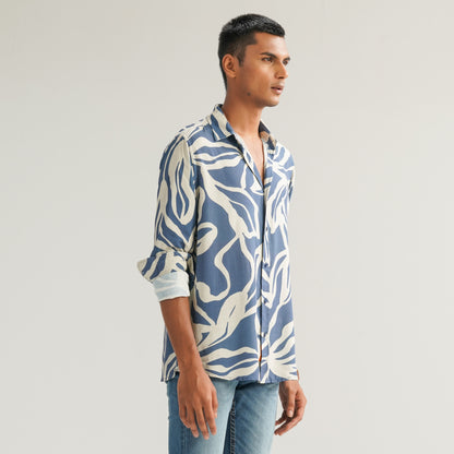 Mens Blue Casual Shirt