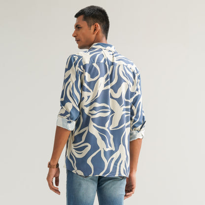 Mens Blue Casual Shirt