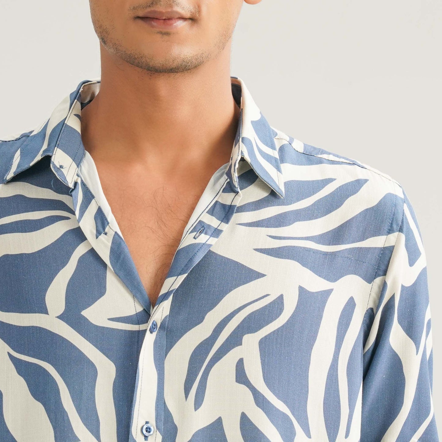 Mens Blue Casual Shirt