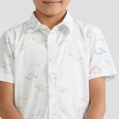 Baby Boy’s White Cotton Casual Shirt