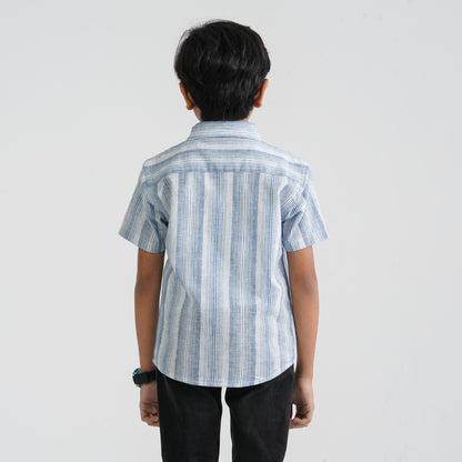 Baby Boy’s White & Blue Cotton Shirt