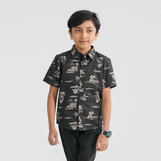Baby Boy’s Black Cotton Shirt