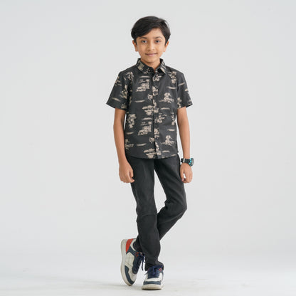 Baby Boy’s Black Cotton Shirt
